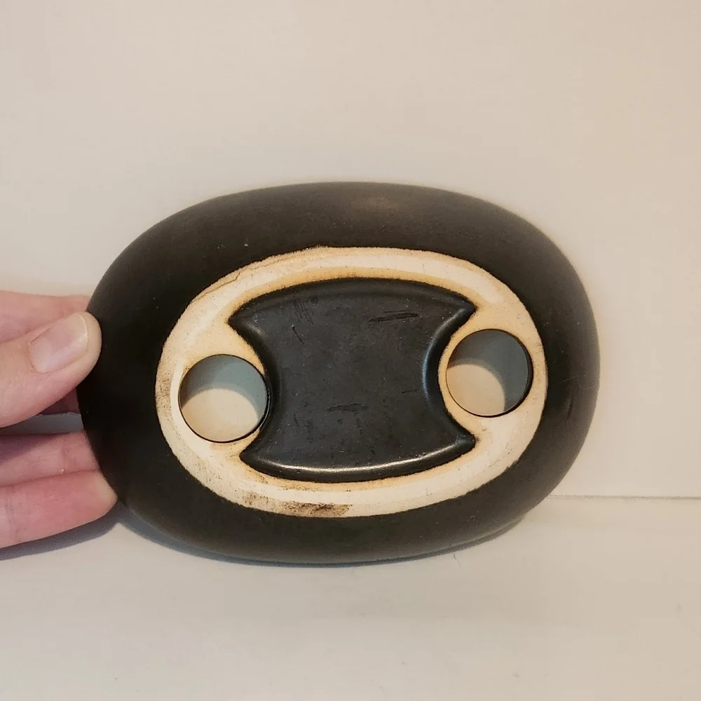 Ceramic Bronze/Brown Painted and Glazed Soap Dish